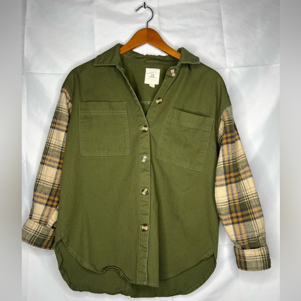 Thread & Supply Olive Green Casual Top